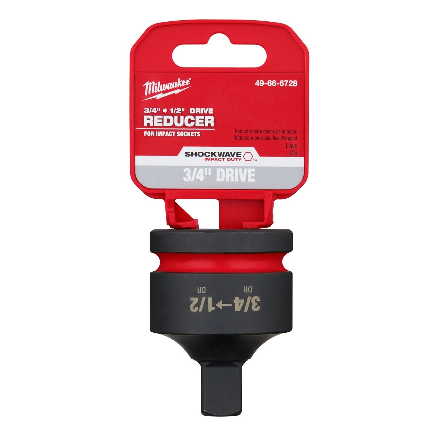 Milwaukee 49-66-6728 SHOCKWAVE Impact Duty 3/4-Inch Drive 1/2-Inch Drive Reducer