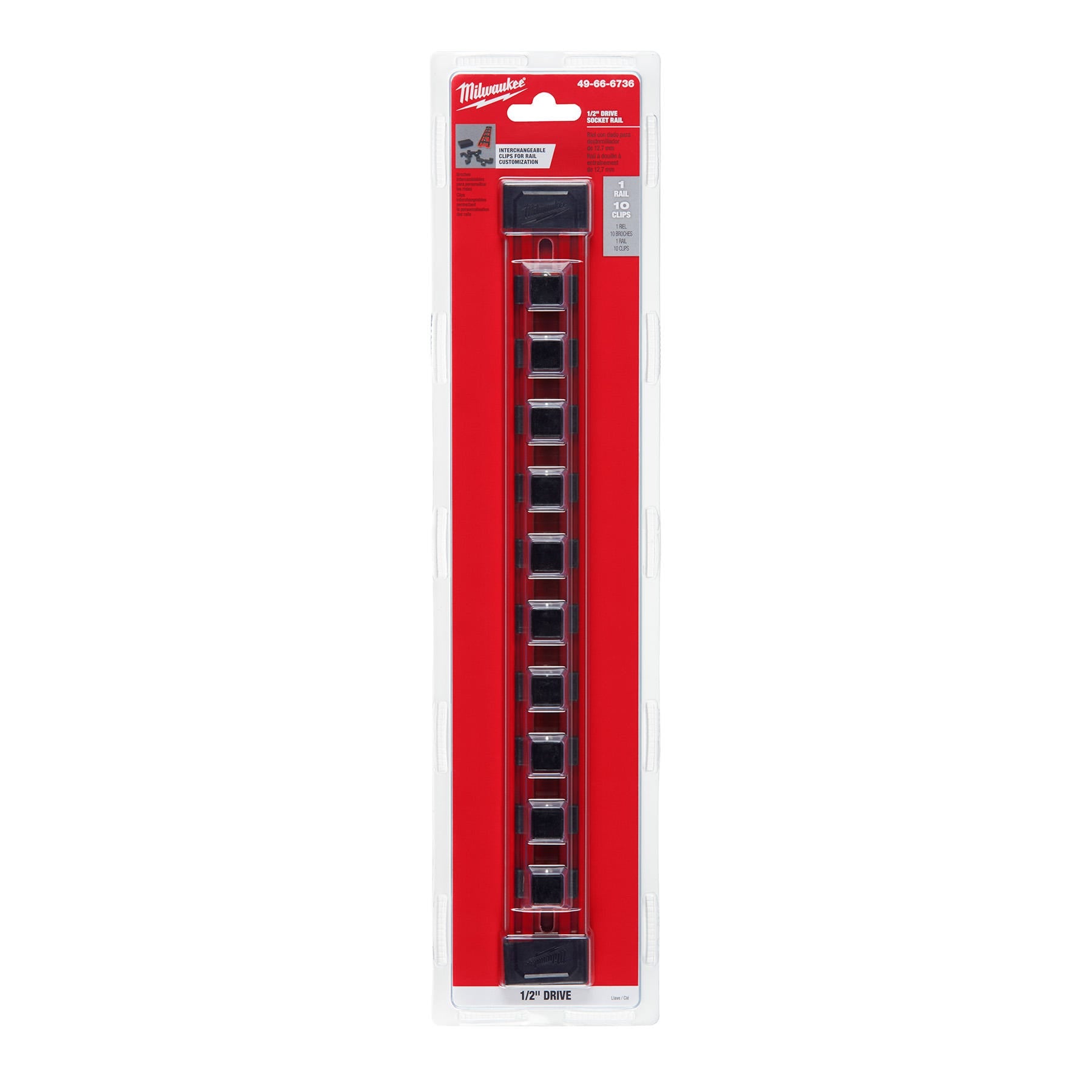 Milwaukee 49-66-6736 1/2-Inch Drive Socket Rail
