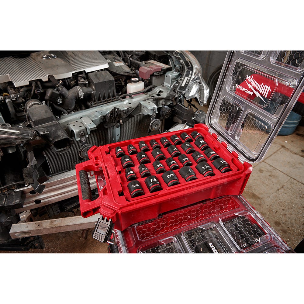 Milwaukee 49-66-6804 SHOCKWAVE Impact Duty Socket 1/2"-Drive 27-Piece Metric PACKOUT Set