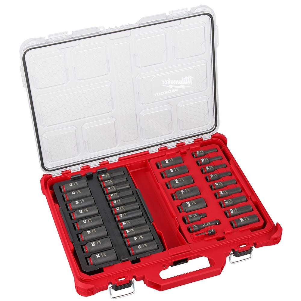 Milwaukee 49-66-6805 SHOCKWAVE Impact Duty Socket 3/8"-Drive 36-Piece PACKOUT Set