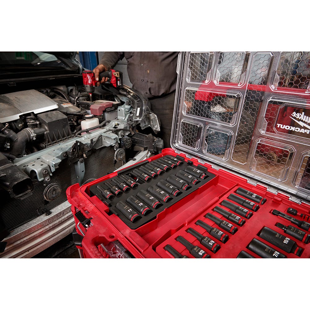 Milwaukee 49-66-6805 SHOCKWAVE Impact Duty Socket 3/8"-Drive 36-Piece PACKOUT Set