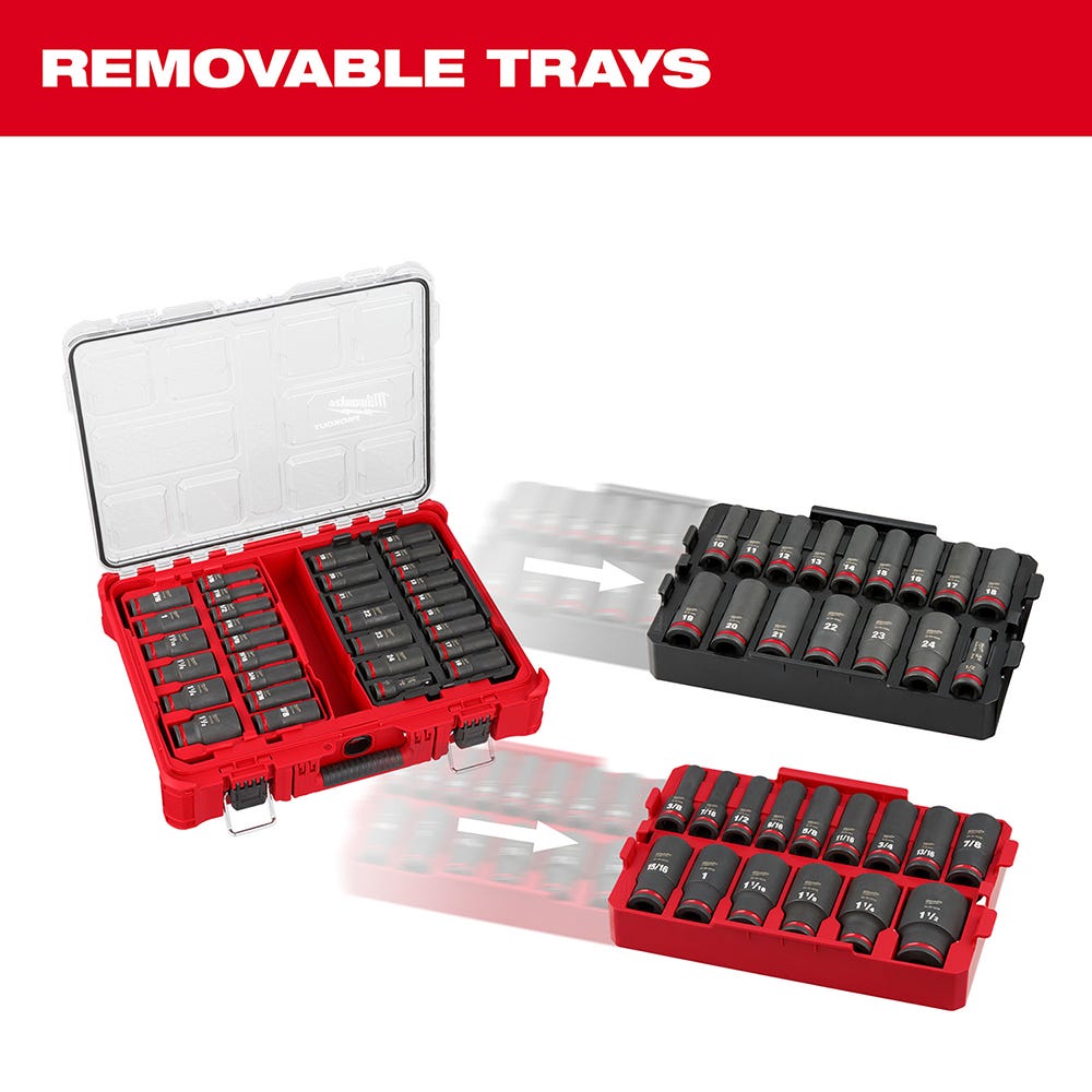 Milwaukee 49-66-6806 SHOCKWAVE Impact Duty Socket 1/2"-Drive 31-Piece PACKOUT Set