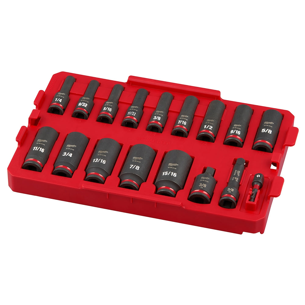 49-66-6815 SHOCKWAVE Impact Duty Socket 3/8" Dr 17PC SAE TRAY Set