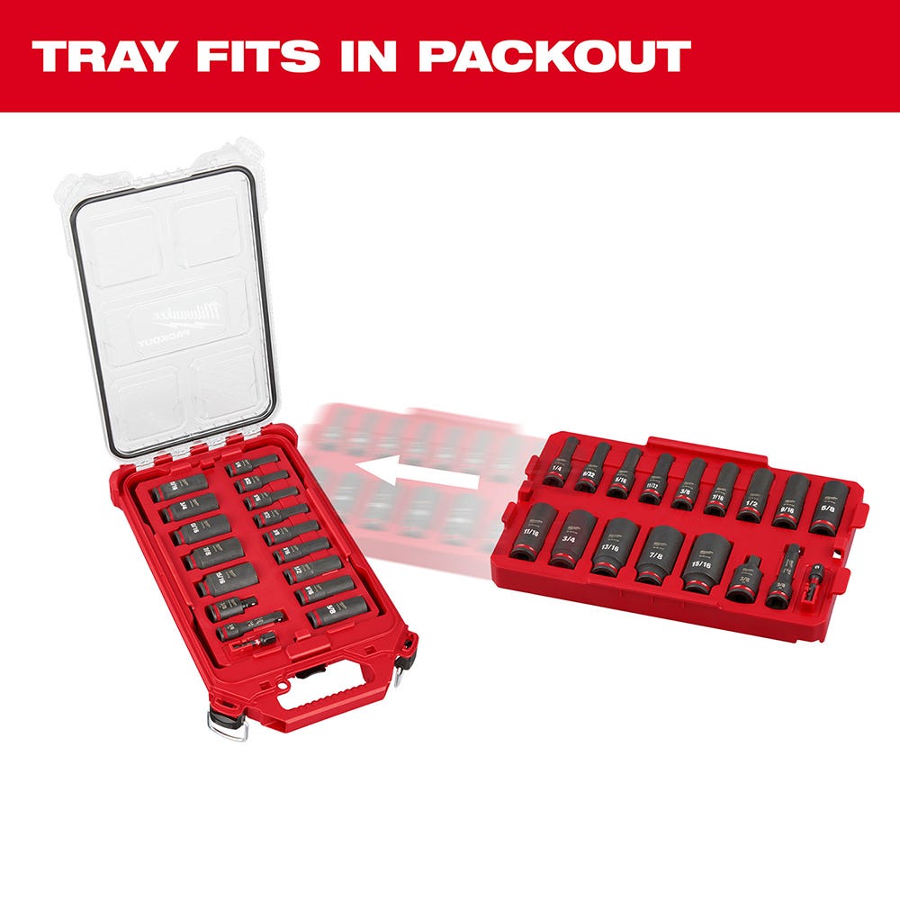 49-66-6815 SHOCKWAVE Impact Duty Socket 3/8" Dr 17PC SAE TRAY Set