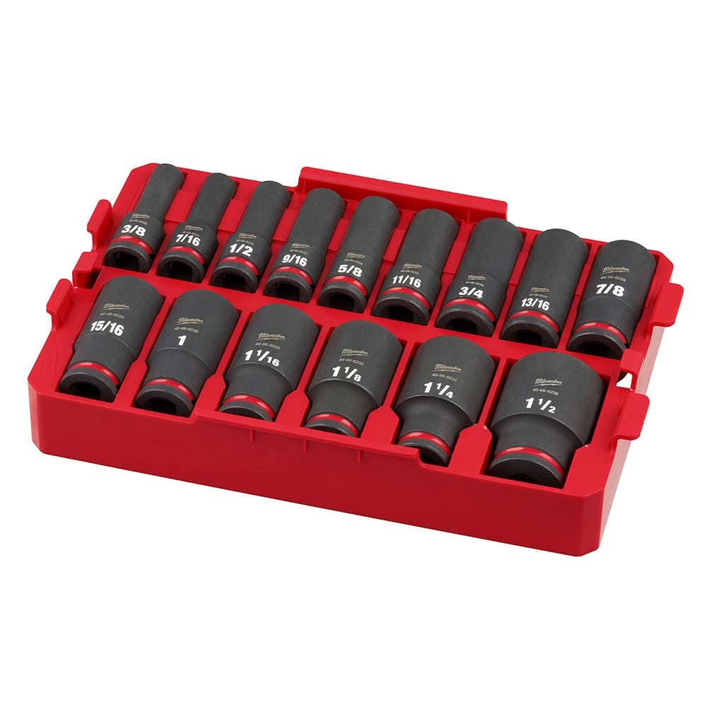 49-66-6817 SHOCKWAVE Impact Duty Socket 1/2" Dr 15PC SAE TRAY Set