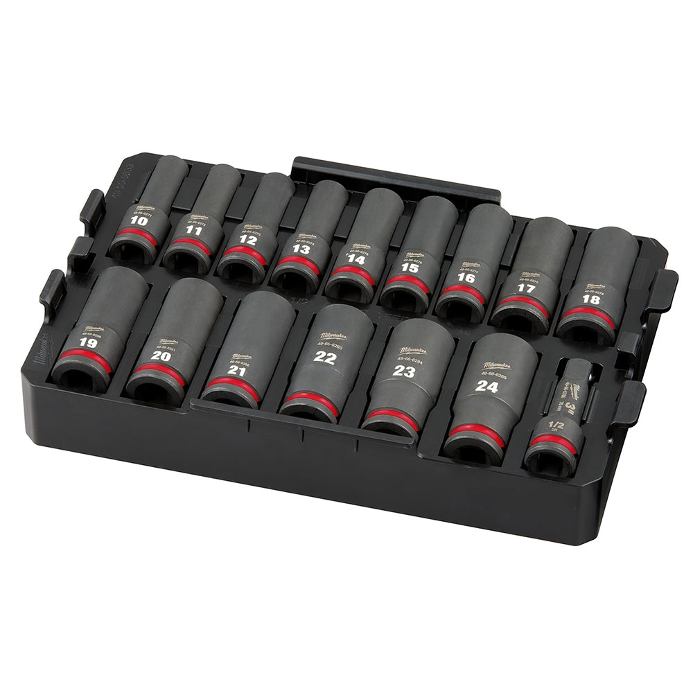 49-66-6818 SHOCKWAVE Impact Duty Socket 1/2" Dr 16PC MM TRAY Set