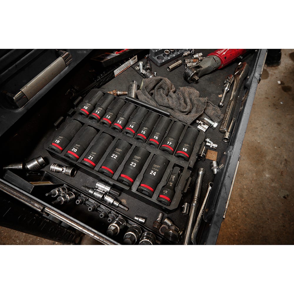 49-66-6818 SHOCKWAVE Impact Duty Socket 1/2" Dr 16PC MM TRAY Set