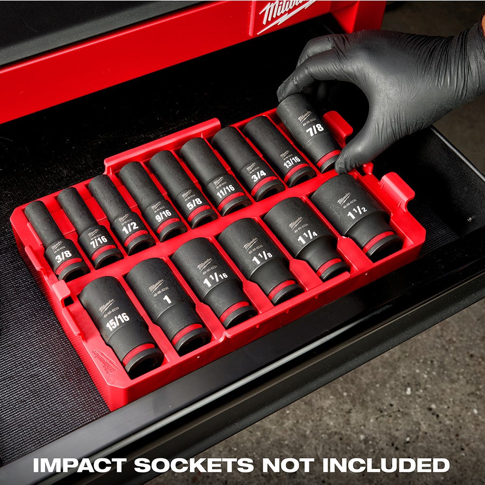 49-66-6832 Impact Socket 1/2" Dr 15PC SAE TRAY ONLY
