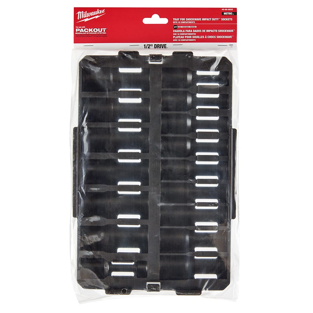 49-66-6833 Impact Socket 1/2" Dr 16PC MM TRAY ONLY