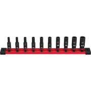 Milwaukee 49-66-7001 10-Piece SHOCKWAVE 1/4-Inch SAE Deep 6-Point Impact Duty Socket Set