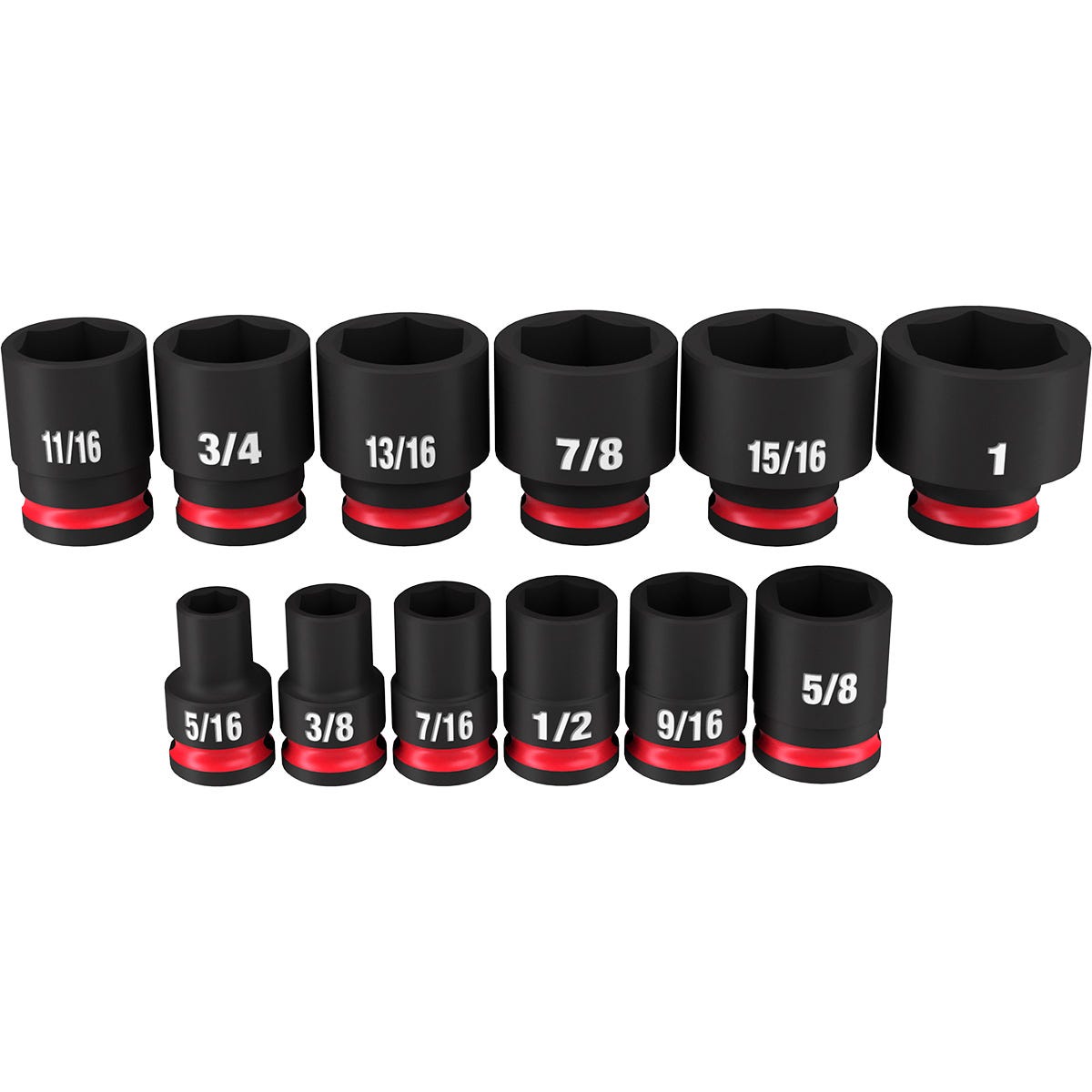 Milwaukee 49-66-7005 12-Piece SHOCKWAVE 3/8-Inch Drive SAE Standard 6-Point Impact Duty Socket Set