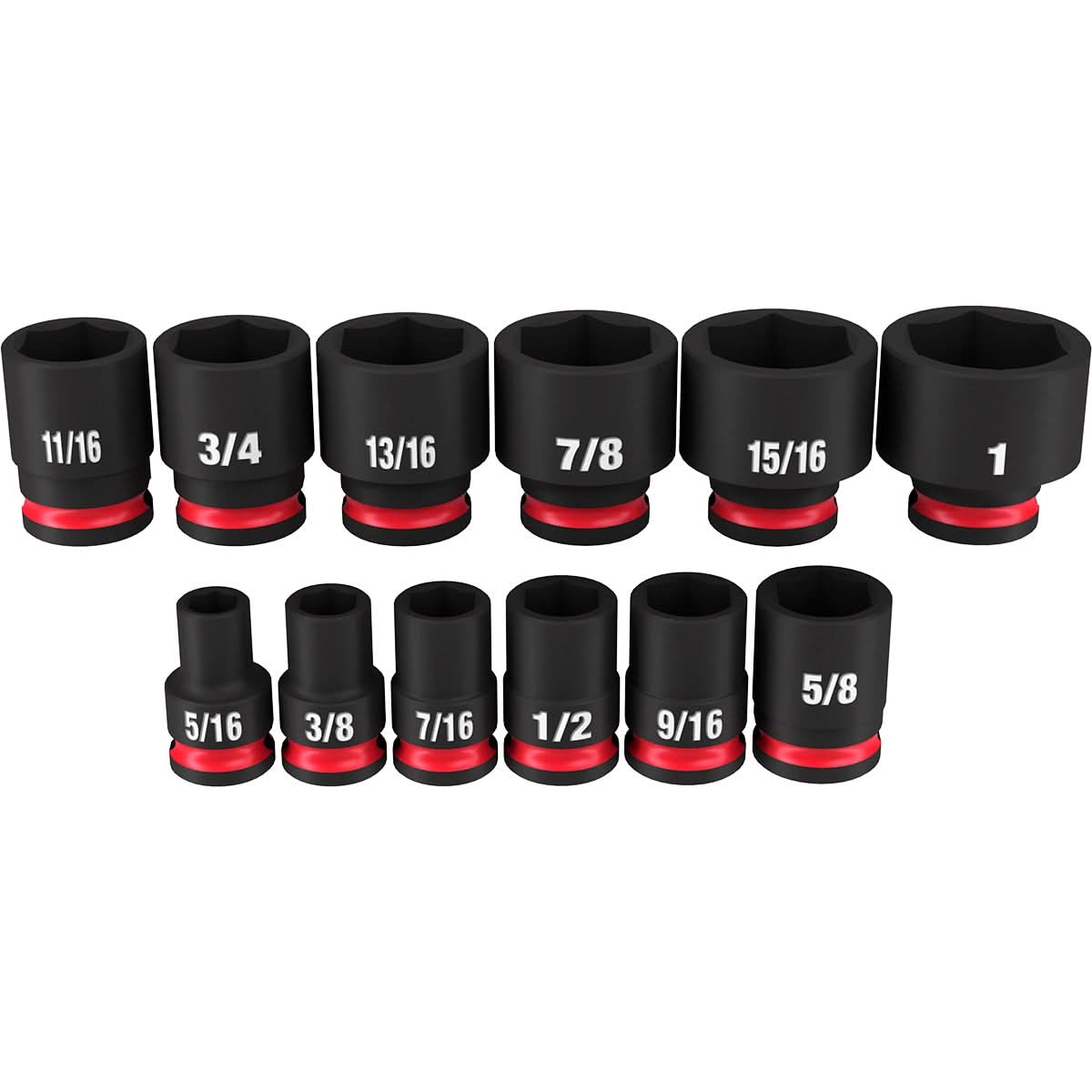 Milwaukee 49-66-7005 12-Piece SHOCKWAVE 3/8-Inch Drive SAE Standard 6-Point Impact Duty Socket Set (PROMO)