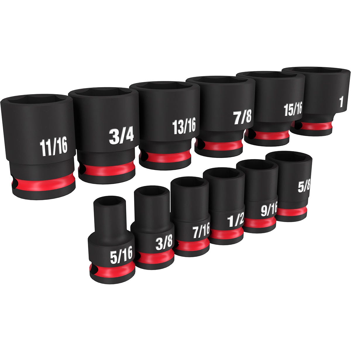 Milwaukee 49-66-7005 12-Piece SHOCKWAVE 3/8-Inch Drive SAE Standard 6-Point Impact Duty Socket Set