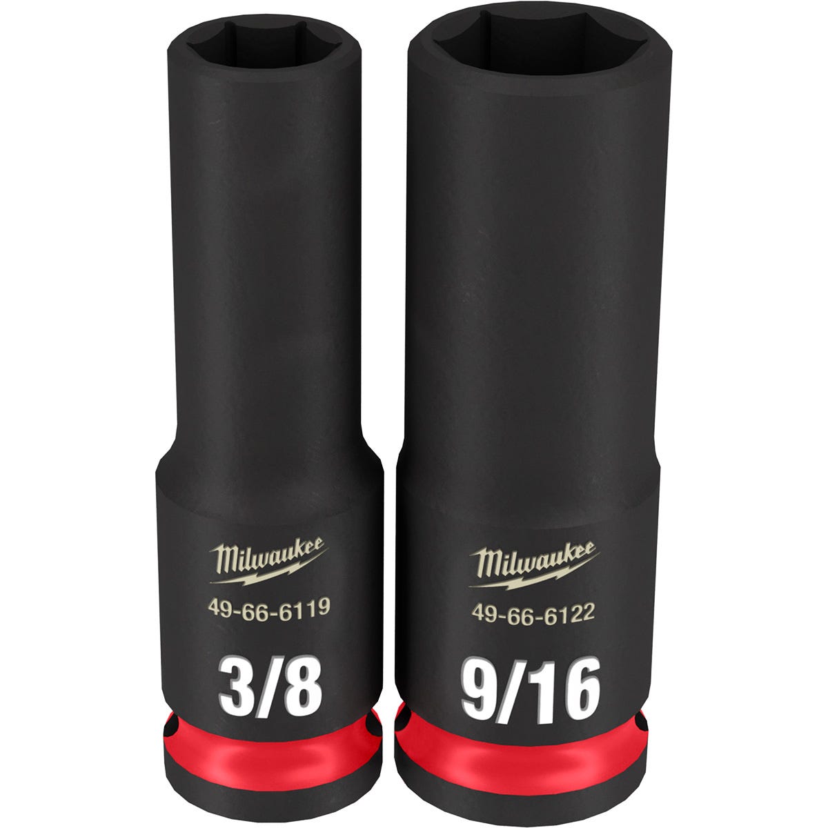 Milwaukee 49-66-7006 12-Piece SHOCKWAVE 3/8-Inch Drive SAE Deep 6-Point Impact Duty Socket Set