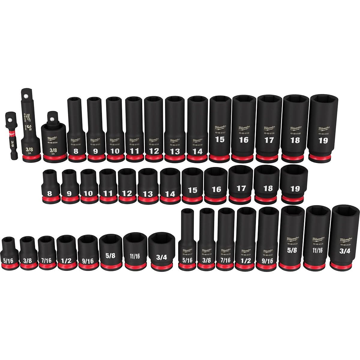 Milwaukee 49-66-7009 43-Piece SHOCKWAVE 3/8-Inch Drive SAE