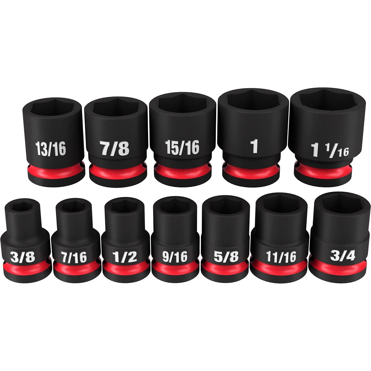 Milwaukee 49-66-7010 12-Piece SHOCKWAVE 1/2-Inch Drive SAE Standard 6-Point Impact Duty Socket Set (PROMO)