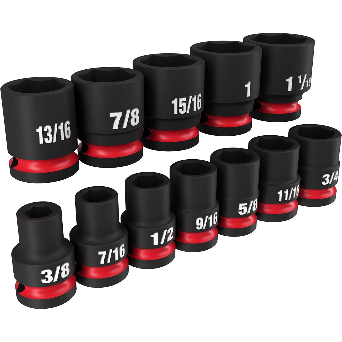 Milwaukee 49-66-7010 12-Piece SHOCKWAVE 1/2-Inch Drive SAE Standard 6-Point Impact Duty Socket Set