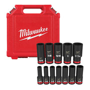 Milwaukee 49-66-7011 12-Piece SHOCKWAVE 1/2-Inch Drive SAE Deep 6-Point Impact Duty Socket Set