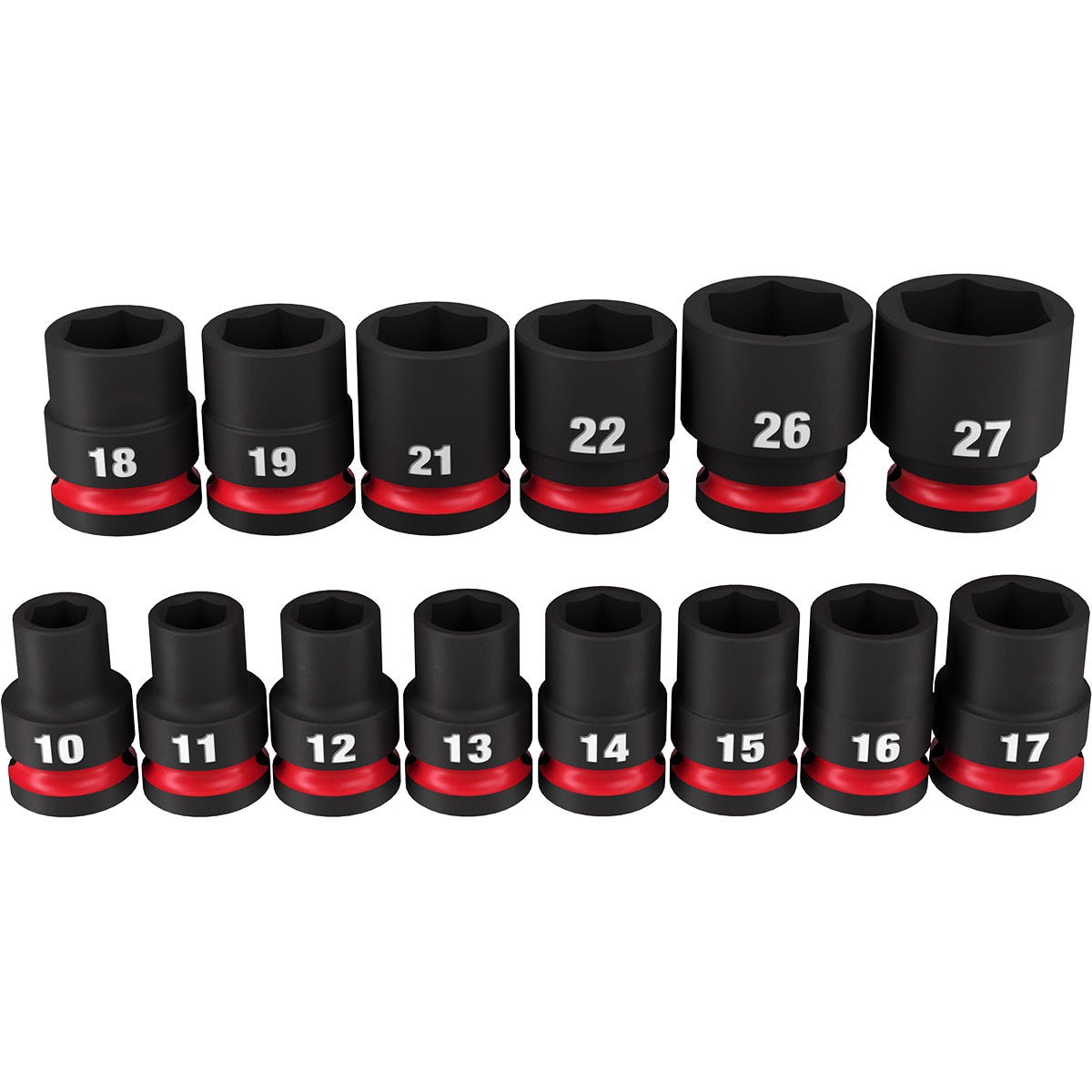 Milwaukee 49-66-7013 14-Piece SHOCKWAVE 1/2-Inch Drive Metric Standard 6-Point Impact Duty Socket Set