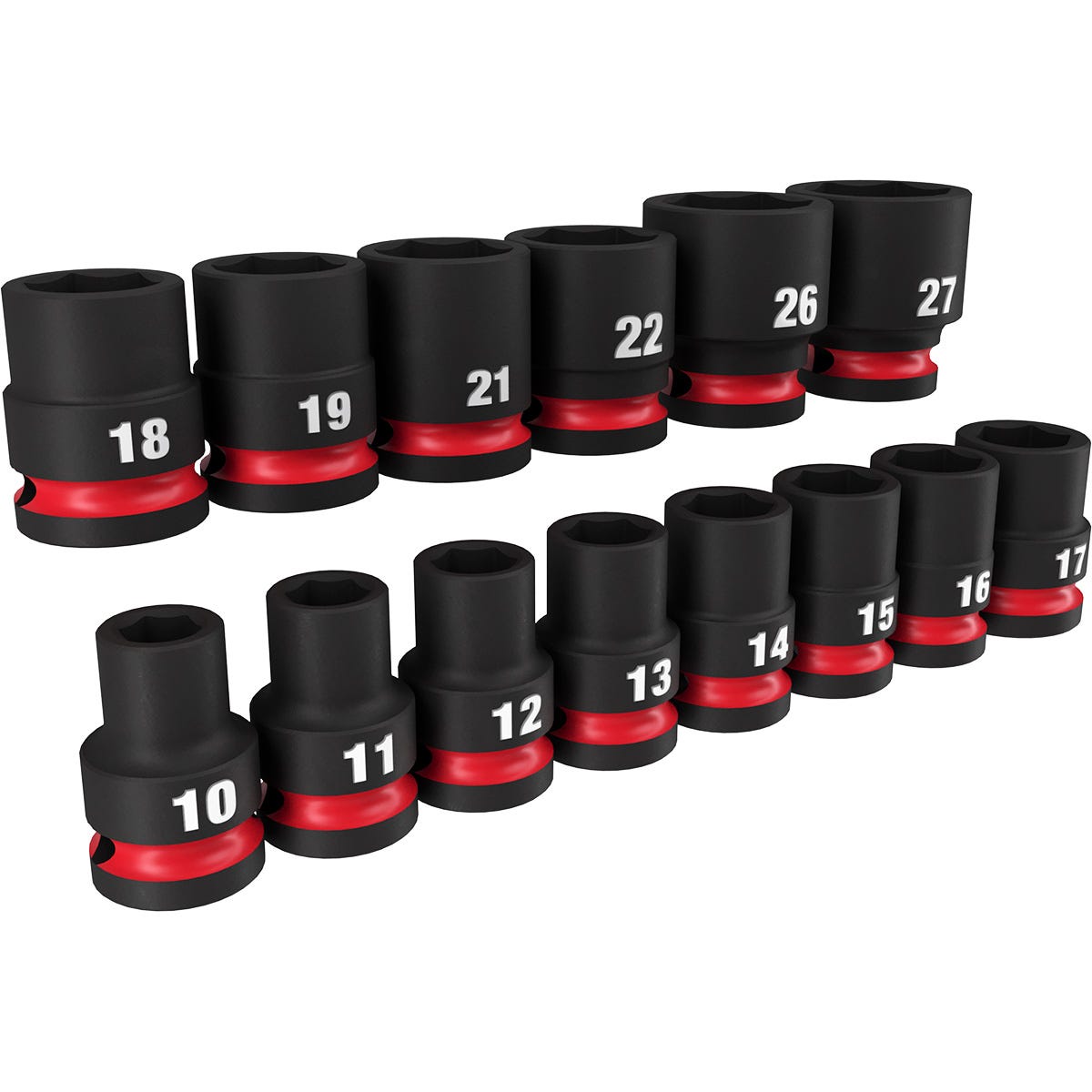 Milwaukee 49-66-7013 14-Piece SHOCKWAVE 1/2-Inch Drive Metric Standard 6-Point Impact Duty Socket Set