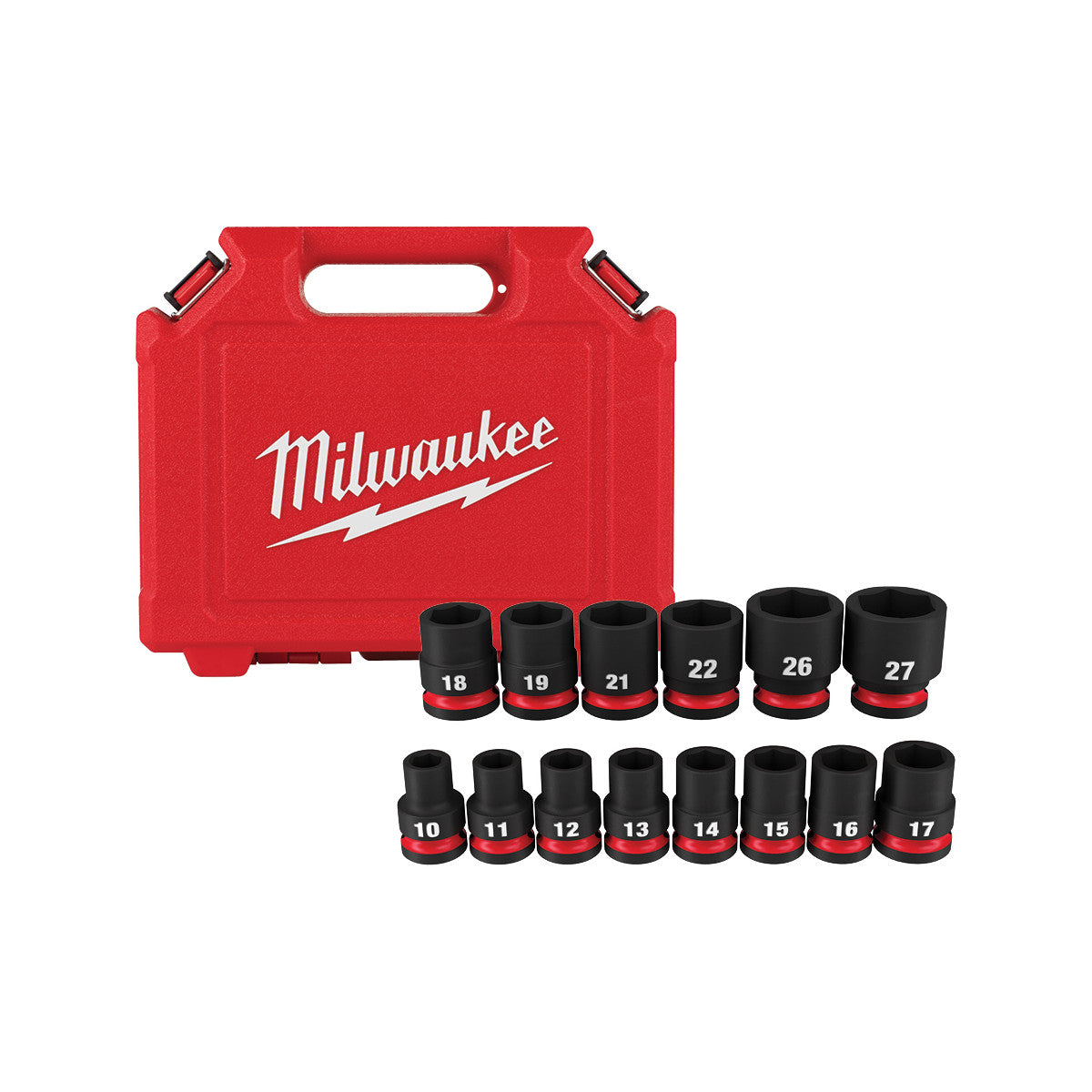 Milwaukee 49-66-7013 14-Piece SHOCKWAVE 1/2-Inch Drive Metric Standard 6-Point Impact Duty Socket Set