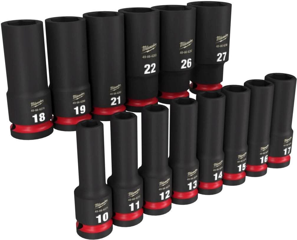 emu 4点セット Milwaukee 49-66-7014 14-Piece SHOCKWAVE 1/2-Inch Drive Metric Deep