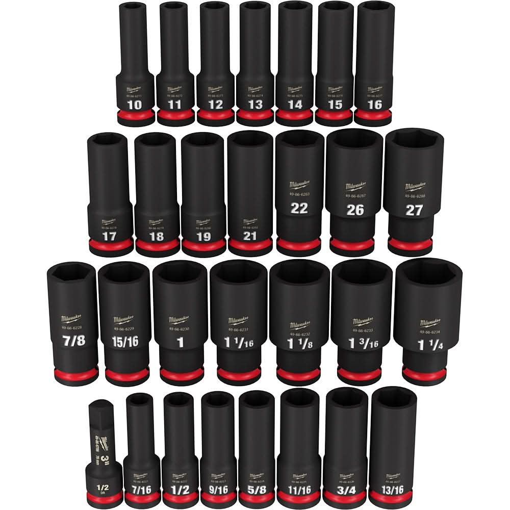 Milwaukee 49-66-7016 29-Piece SHOCKWAVE 1/2-Inch Drive SAE