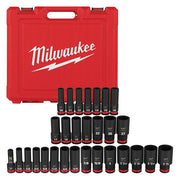 Milwaukee 49-66-7016 29-Piece SHOCKWAVE 1/2-Inch Drive SAE & Metric Deep 6-Point Impact Duty Socket Set