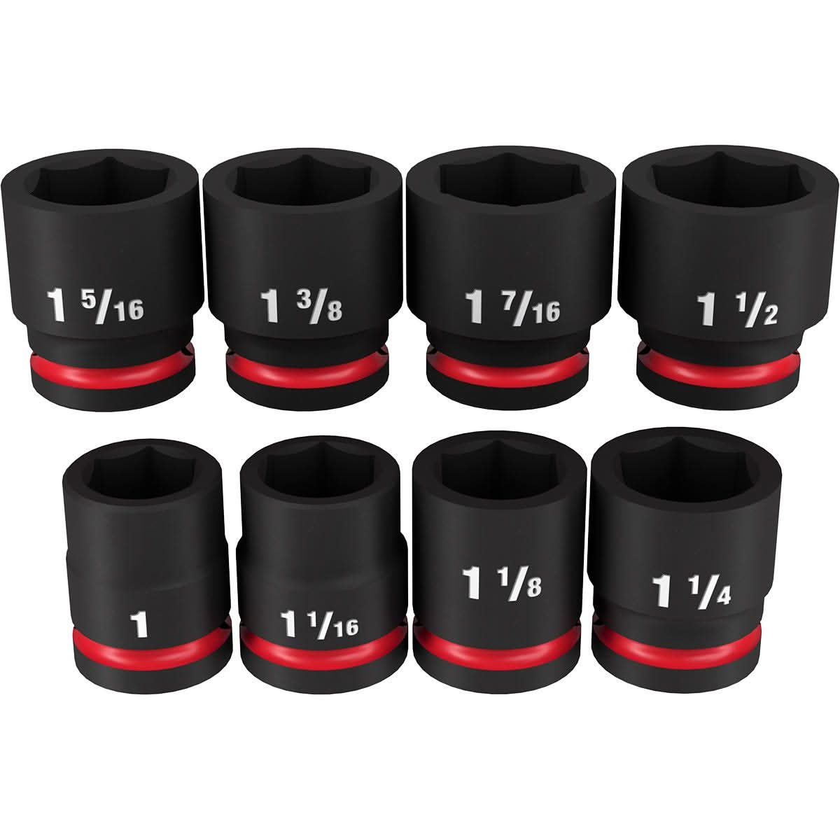 Milwaukee 49-66-7017 8-Piece SHOCKWAVE 3/4-Inch Drive SAE Standard 6-Point Impact Duty Socket Set