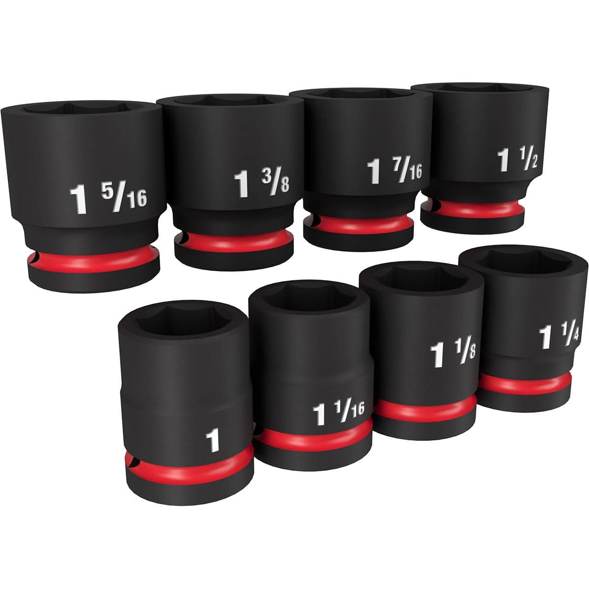 Milwaukee 49-66-7017 8-Piece SHOCKWAVE 3/4-Inch Drive SAE Standard 6-Point Impact Duty Socket Set