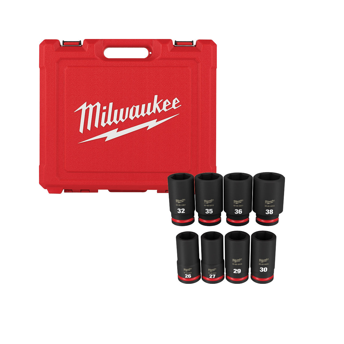 Milwaukee 49-66-7020 8-Piece SHOCKWAVE 3/4-Inch Drive Metric Deep 6-Point Impact Duty Socket Set