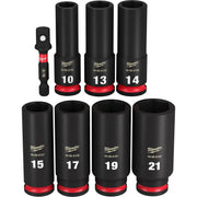 Milwaukee 49-66-7021 8-Piece SHOCKWAVE 3/8-Inch Drive Metric Deep 6-Point Impact Duty Socket Set