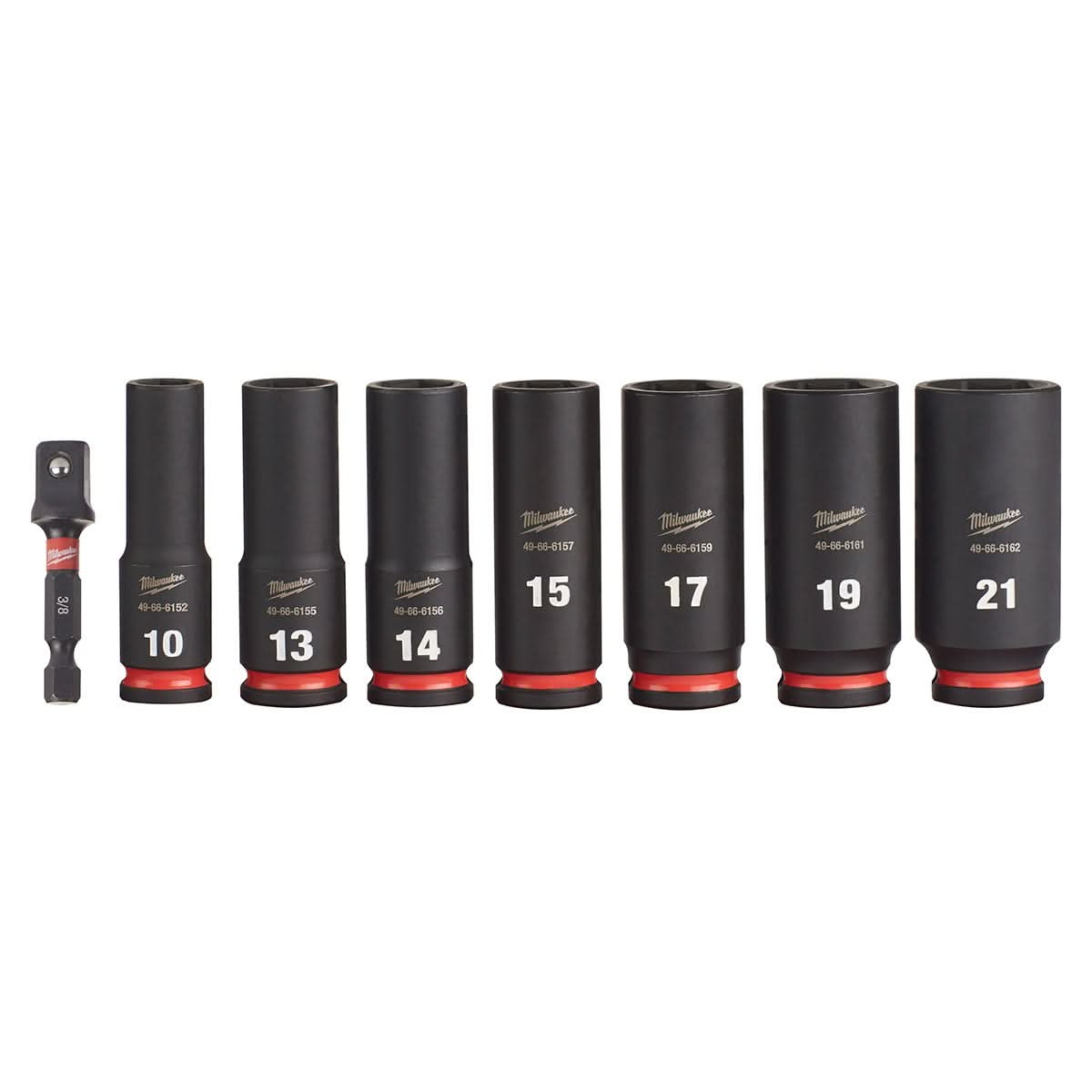 Milwaukee 49-66-7021 8-Piece SHOCKWAVE 3/8-Inch Drive Metric Deep 6-Point Impact Duty Socket Set