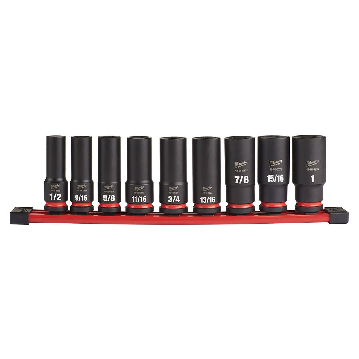 Milwaukee 49-66-7022 9-Piece SHOCKWAVE 1/2-Inch Drive SAE Deep 6