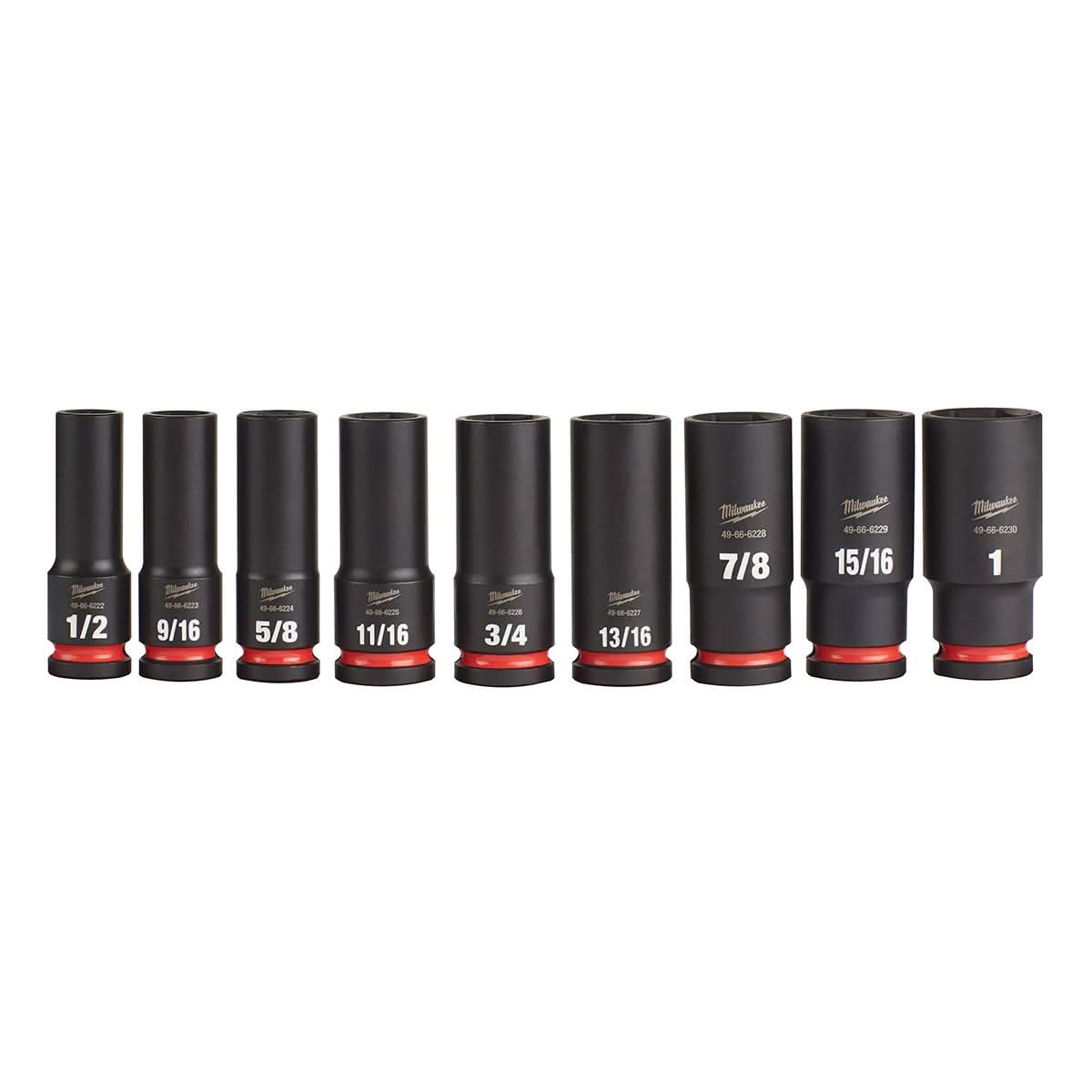 Milwaukee 49-66-7022 9-Piece SHOCKWAVE 1/2-Inch Drive SAE Deep 6