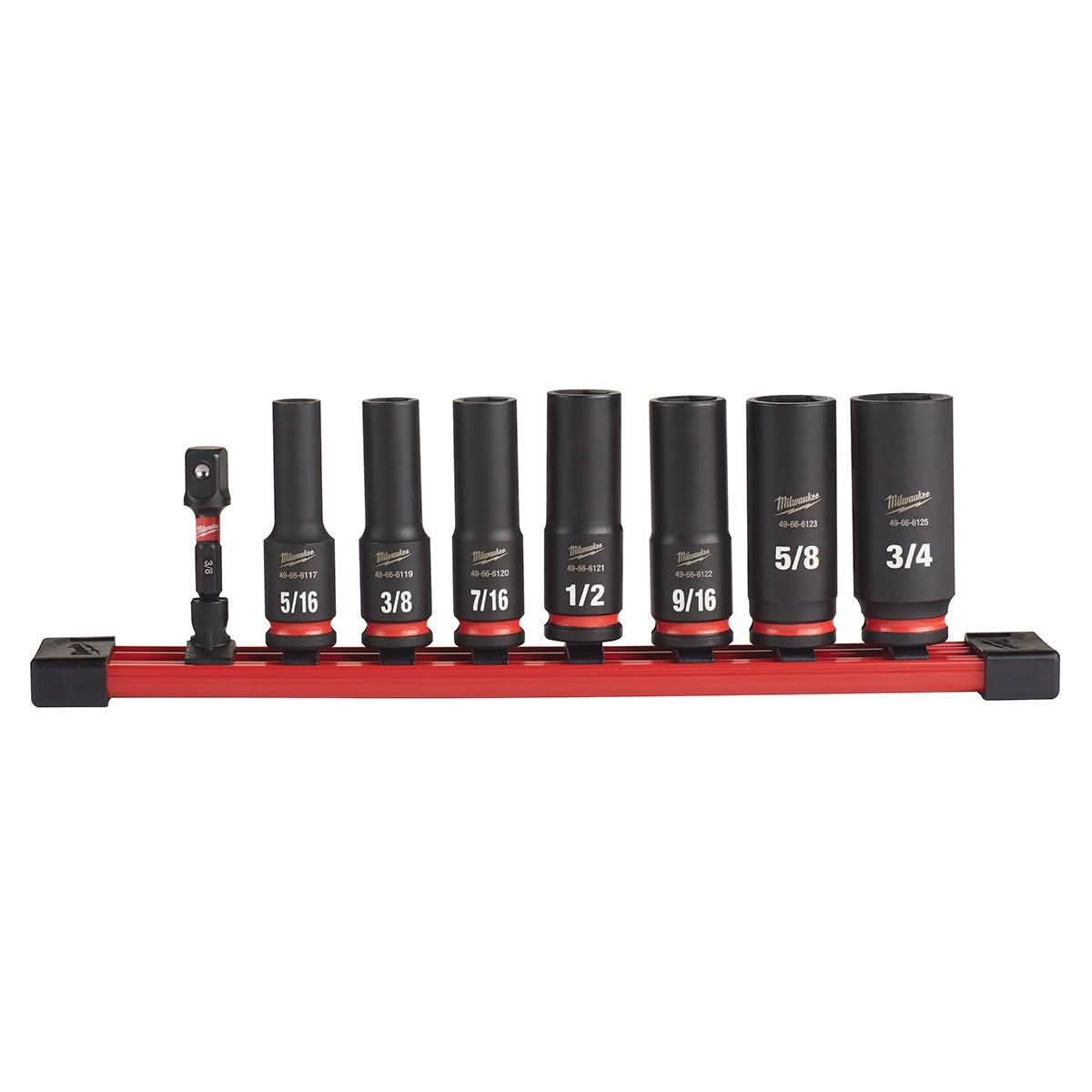 Milwaukee 49-66-7024 8-Piece SHOCKWAVE 3/8-Inch Drive SAE Deep 6