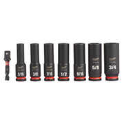 Milwaukee 49-66-7024 8-Piece SHOCKWAVE 3/8-Inch Drive SAE Deep 6-Point Impact Duty Socket Set
