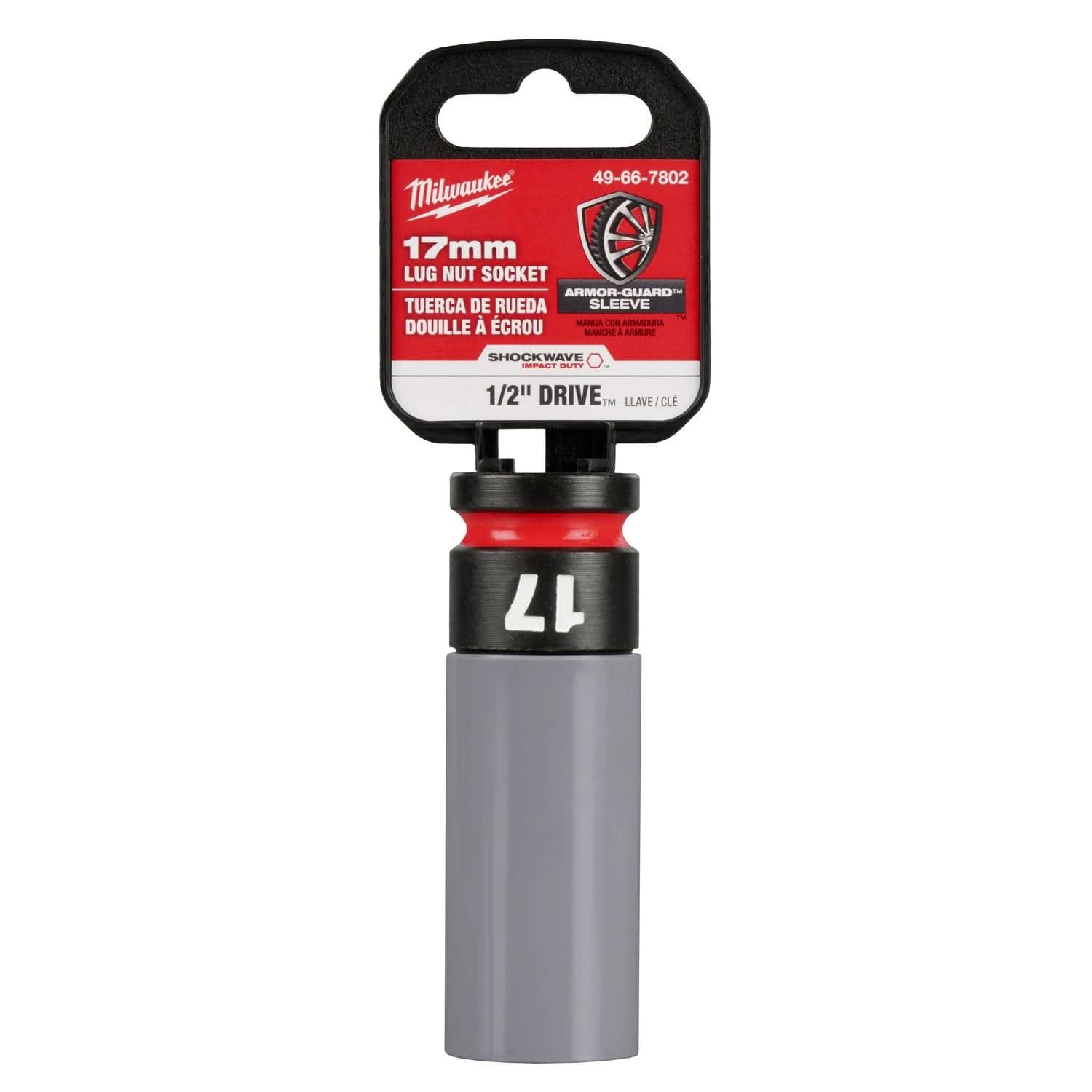 Milwaukee 49-66-7802 SHOCKWAVE Impact Duty 1/2 Drive 17MM Metric Lug Nut Wheel Socket