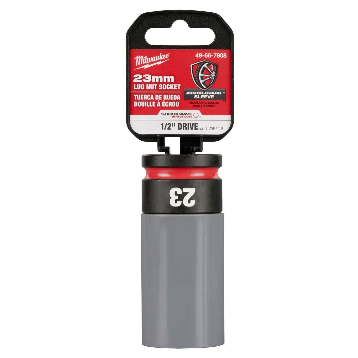 Milwaukee 49-66-7808 SHOCKWAVE Impact Duty 1/2 Drive 23MM Metric Lug Nut Wheel Socket