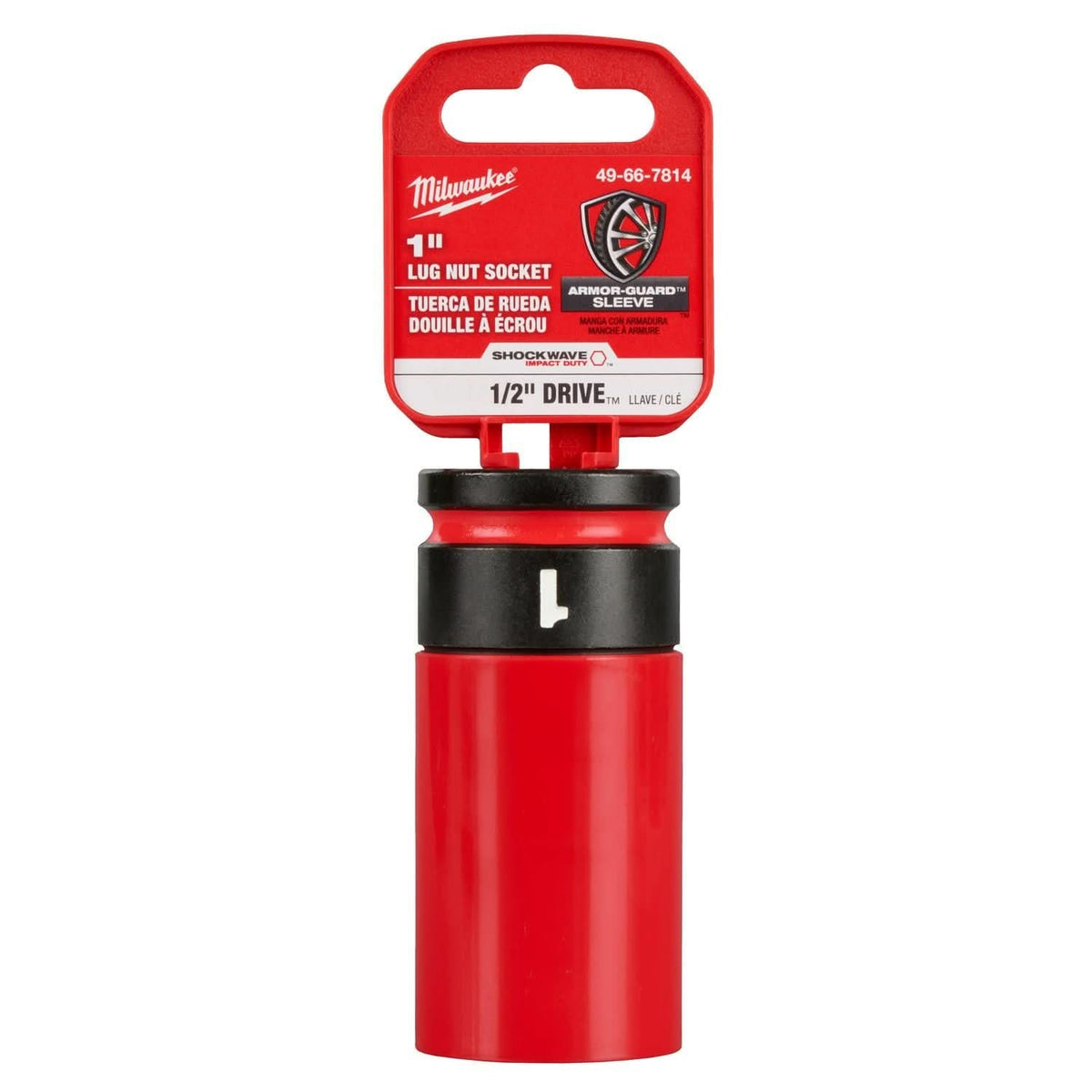 Milwaukee 49-66-7814 SHOCKWAVE Impact Duty 1/2 Drive 1" SAE Lug Nut Wheel Socket