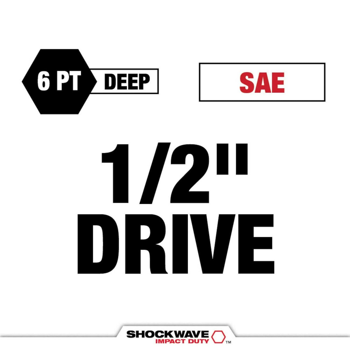 Milwaukee 49-66-7814 SHOCKWAVE Impact Duty 1/2 Drive 1" SAE Lug Nut Wheel Socket