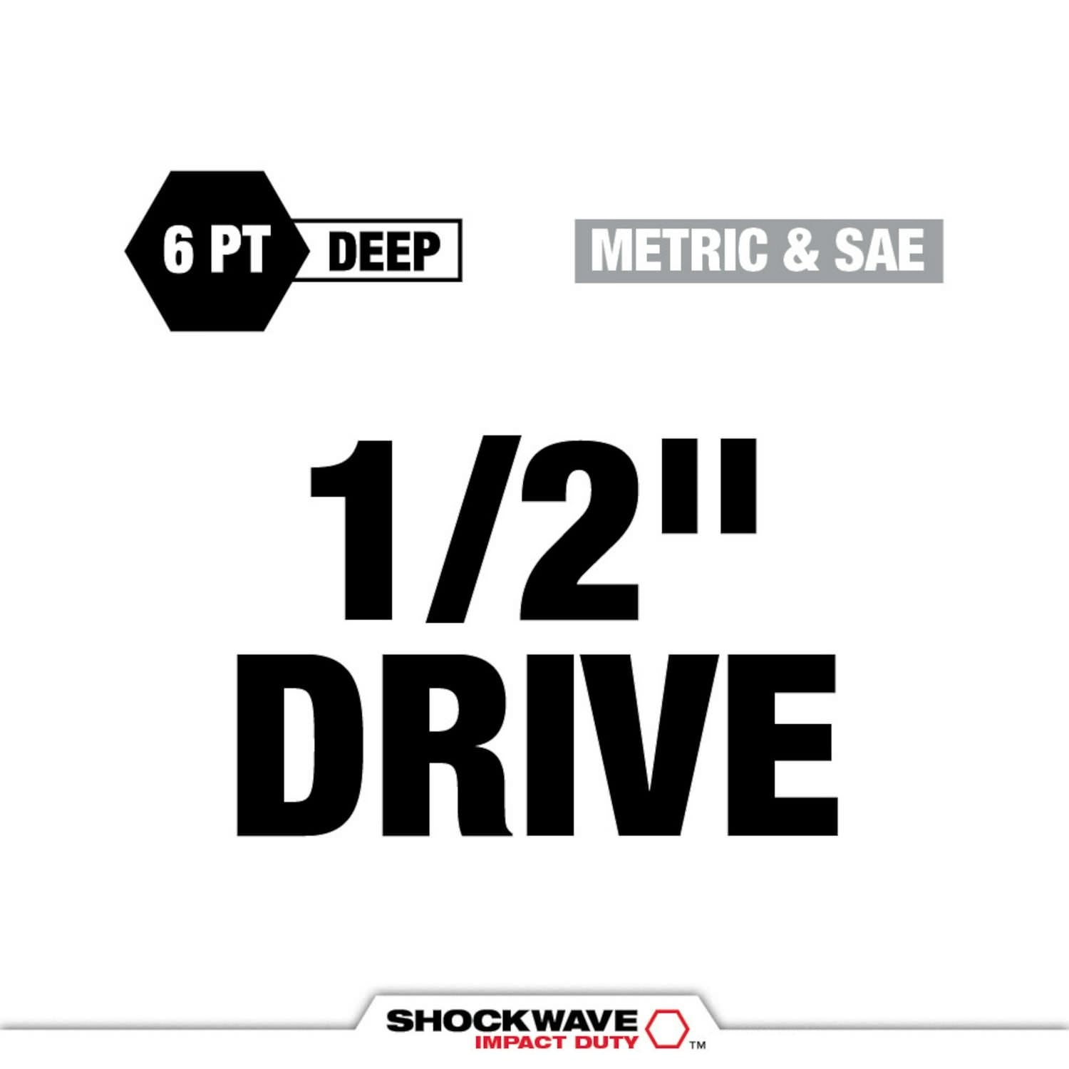 Milwaukee 49-66-7833 SHOCKWAVE Impact Duty 1/2 Drive SAE & Metric 11PC Lug Nut Wheel Socket Set
