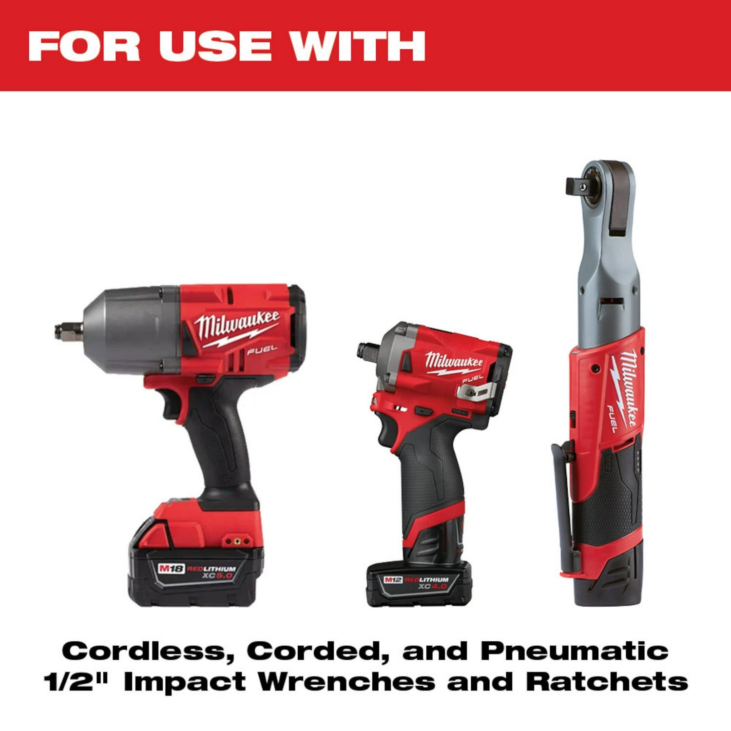 Milwaukee 49-66-7833 SHOCKWAVE Impact Duty 1/2 Drive SAE & Metric 11PC Lug Nut Wheel Socket Set