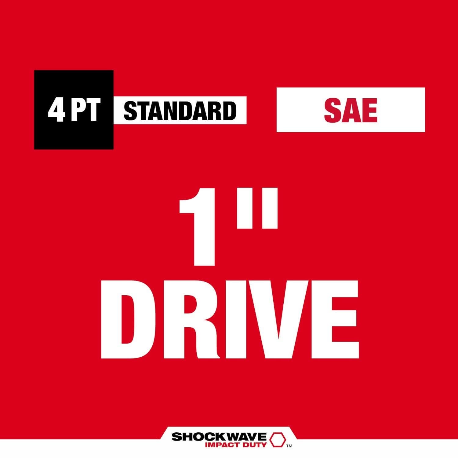 Milwaukee 49-66-7841 SHOCKWAVE Impact Duty 1" Drive 13/16" Standard 4 Point Square Socket