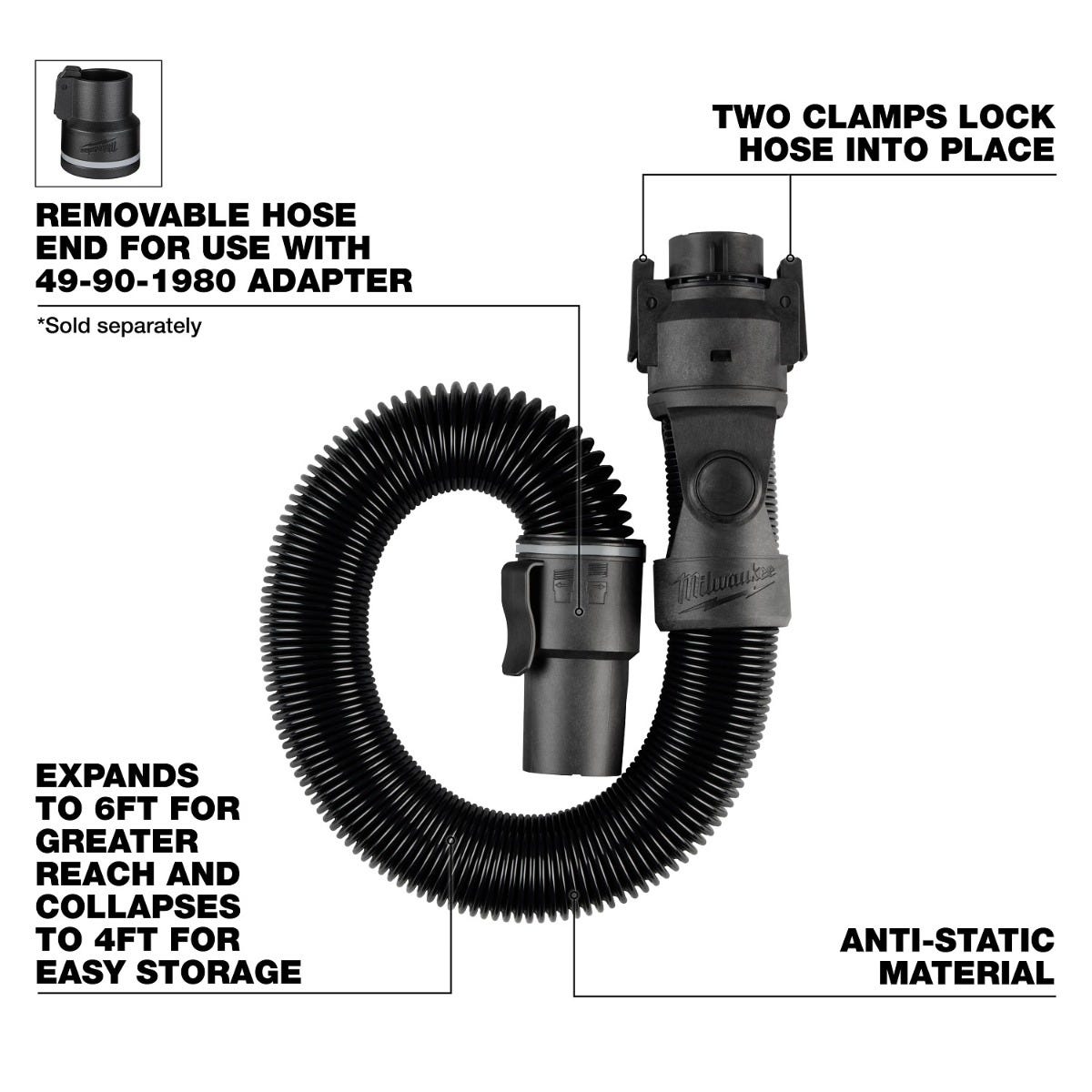 Milwaukee 49-90-1965 1-7/8" x 6' Flexible Hose