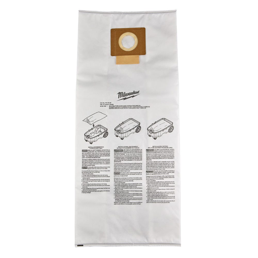 Milwaukee 49-90-1969 Fleece Dust Bags (5PK)