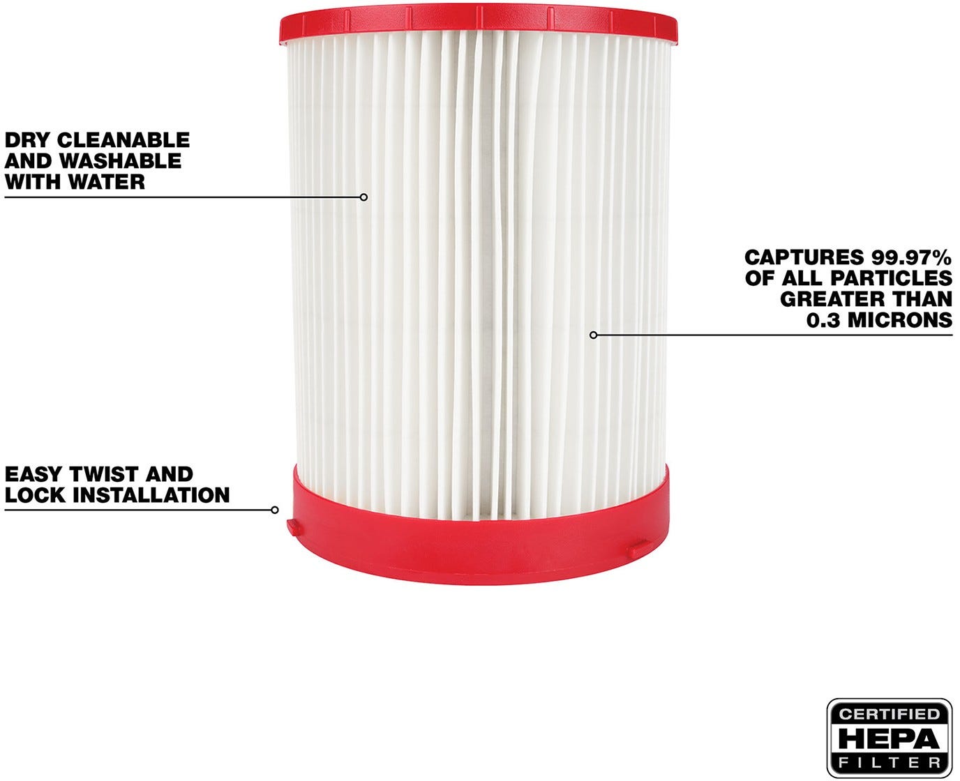 Milwaukee 49-90-1977 Large Wet/Dry Vacuum HEPA Filter