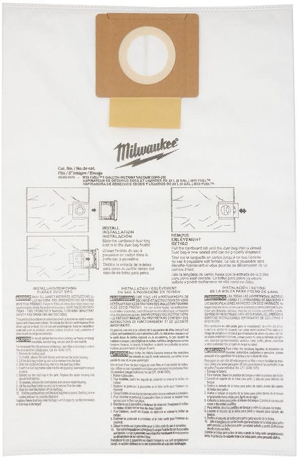 Milwaukee 49-90-1979 Fleece Dust Bags (5PK) - 6 Gallon