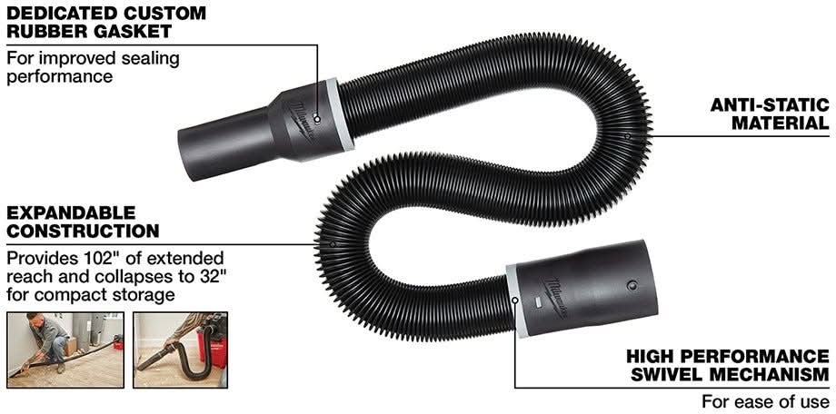 Milwaukee 49-90-1986 1-7/8-in x 32-in to 102-in Expandable Hose