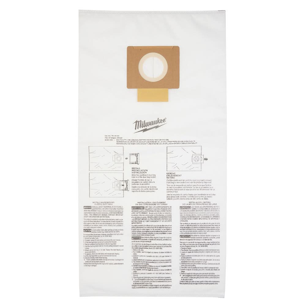 Milwaukee 49-90-1989 Fleece Dust Bags (5PK) - 9 Gallon